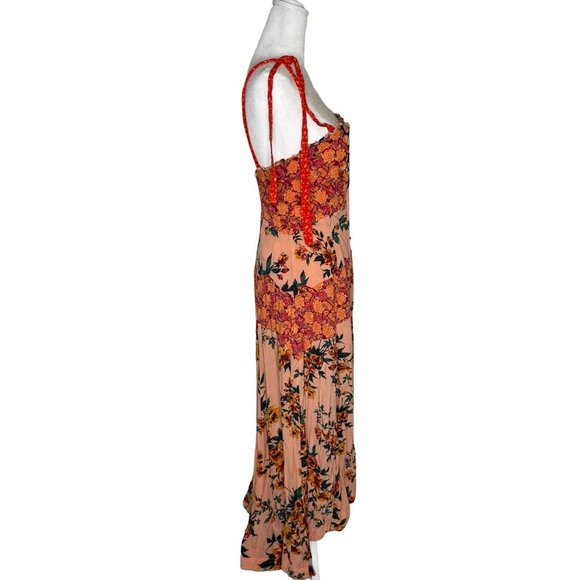 Free People Floral Patchwork Maxi Dress - Pink and Peach - Picture 4 of 10
